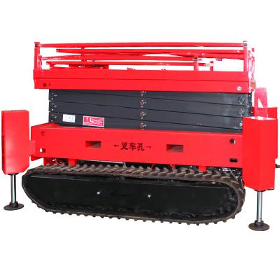 China Outdoor Rough Terrain Crawler Scissor Lift with 320kg Capacity and Extended Platform for sale