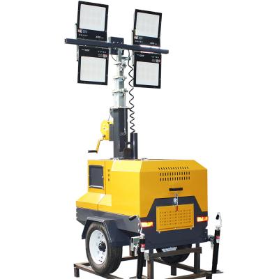 China 60 Ra Green Power Trailer Type Mobile Solar Led Tower Light with Dimmer Function for sale