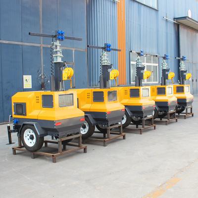 China Gebouw Mobiele lichttoren trailer gemonteerde dieselgenerator mobiele lichttoren Te koop