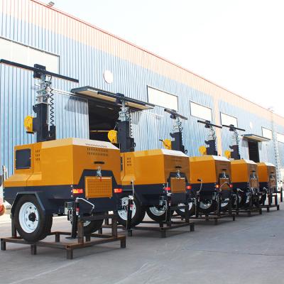 China 60 Ra Manual Lighting Tower With Trailer Tower Lighting For Mining 4000 Hours Lifespan for sale