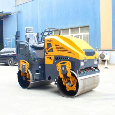 China 1 Ton 2T 3T Double Drum Mini Road Roller Compactor in India Excitation Frequency 70Hz for sale