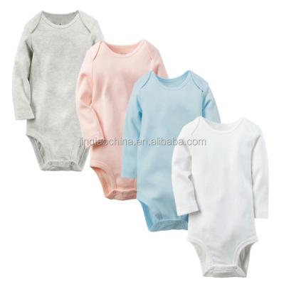 China Wholesale Long Sleeve Cotton Single Baby Knitted Romper 4 Packs Newborn Baby Clothes Boy And Girl Romper for sale