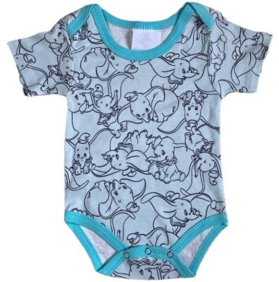 China Spandex Cotton/Cotton Knitted Footed Print Custom Quantity Baby Summer Clothes Romper Unisex Sleepsuit OEM for sale