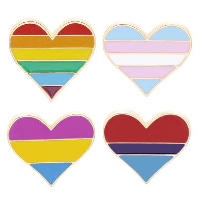 China Custom Colored Hardware Jewelry Zinc Alloy Cheap Alloy Enamel Heart Brooch Wedding Brooches Women for sale