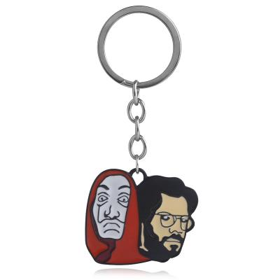 China 2019 Metal Money Heist The House Of La Casa De Papel Paper Key Chain Can Custom Keychain for sale