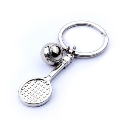 China Custom 3d metal mini tennis racket and tennis racket key chain key chain custom made for promotion for sale