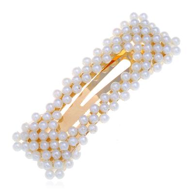 China Metal+Acrylic shinny hot sale fashion ins pearl hair clip korean handmade pearl hair clip daily women hair accessories for sale