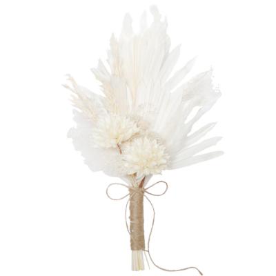 China Events Decoration White Magnolia Ball Millet Flower Bouquet For Weddings Home Decors Cheap Dried Flower Bouquet Wholesales for sale