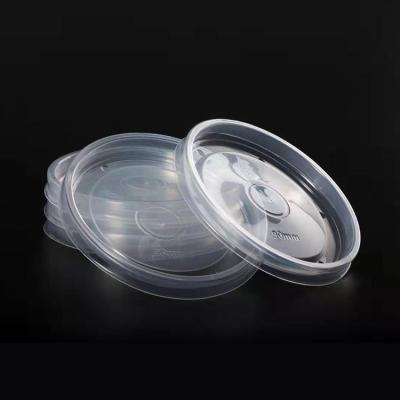 China Non Spill Lids Plastic PP Food Safe Disposable Cup Lid Clear Lids For Soup Paper Cups for sale