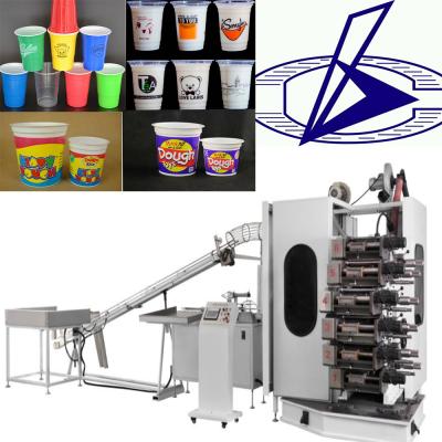 China Building material stores high speed six colors ice cream yogurt cup plastic bowl printing machine, print printing machine for plastic cup glass for sale