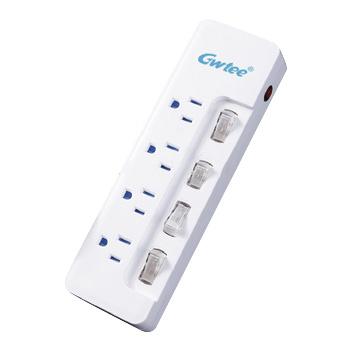 China Overload Protection Electric Multi Plug Socket , 4 Outlet Power Strip , US Surge Protector for sale