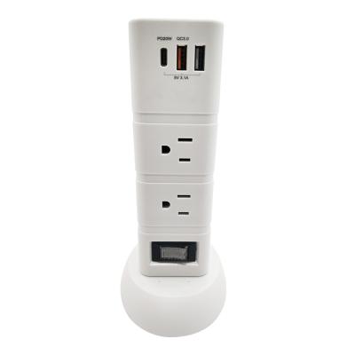 China 6 Outlets And 4 USB Ports 2021 Hot Selling Design ETL Multiple USB Socket Multiple Outlets Override Surge Protector With Type C Port And Circuit Breaker Switch for sale