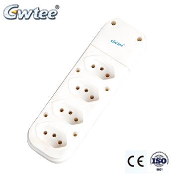 China Residential / General Purpose 4 Outlet Brazil Type Power Extension Socket With Single Switch And Fuse for sale