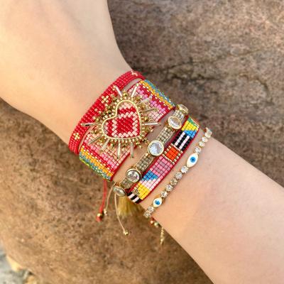 China Vintage Fashion Love Miyuki Jewelry Red Colorful Eye Miyuki Miyuki Costume Party Gift for sale