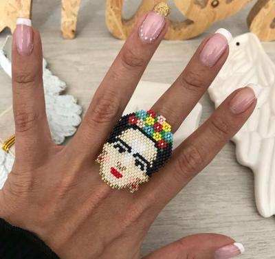 China FASHIONABLE miyuki Mexican Jewelry Ring Unique Design Adjustable Fashion face form latest ring 2020 hot sale party ring for sale