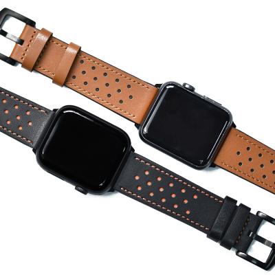 China Strap For Apple Watch Band 22mm 38mm/40mm 42mm/44mm Premium Genuine Leather Strap For Apple Watch 6 5 4 for sale