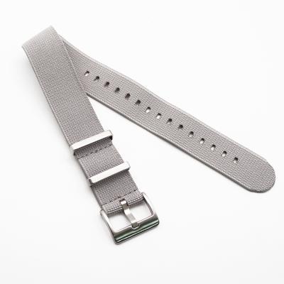 China Flexiable Juelong 20mm 22mm Gray Single Color Parachute Elastic NATO Watch Strap Nylon Band For Women Men for sale