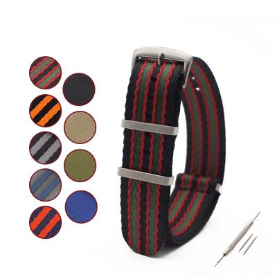 China James Bond Nato Watch Strap 20mm Nylon Safety Belt 22mm Premium-Grade Strap Juelong for sale