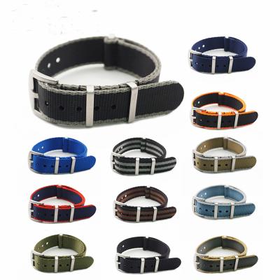 China Wholesale 14 Colors Fabric Watch Strap With Seat Belt NATO Watch Band Heavy Duty Nylon Strap for sale