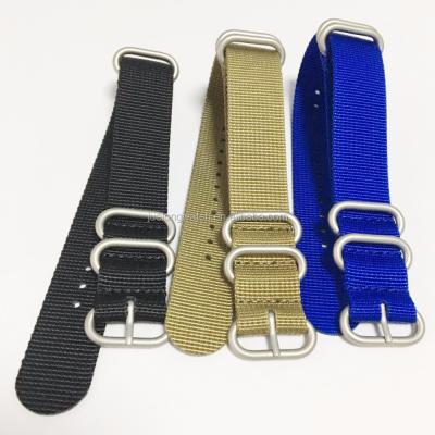 China Olive Green 1Piece 22MM Nylon Fabric Navy Blue Nylon Zulu Black NATO Zulu Watch Strap for sale