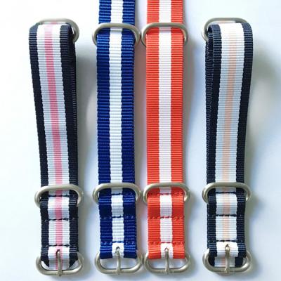 China New Zulu Band 1.2MM Soft Thick Mutli-color Zulu Watch Strap for sale