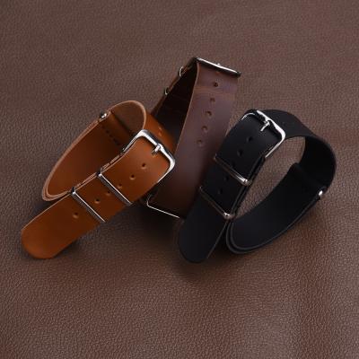 China JUELONG 22mm 24mm PU NATO Strap NATO Strap Soft and High Quality Genuine Leather 18mm 20mm Leather Band for sale