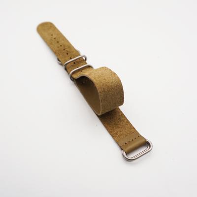 China Fashion 20MM 22MM 24MM NATO Strap Watch Band Zulu Strap Genuine Leather Watch Strap for sale