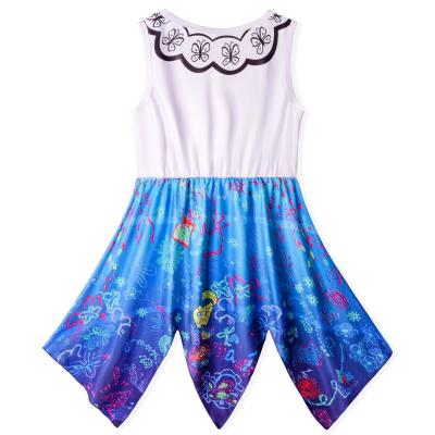 China 2022 Eco-Friendly Ecoparty Newcomer Princess Dress Up Kids Cosplay Costume Magical House Encanto Girls Show Short Sleeve Dress Mirabel Costume TV and Movie Costumes for sale