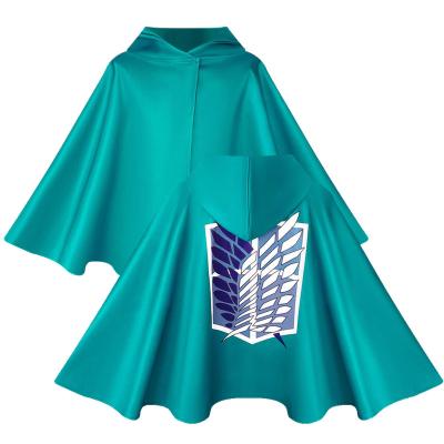 China Wholesale Eco-Friendly Japanese Cloak Body Investigation Women's Women's Anime Halloween Cosplay Costume Green Attack on Hoodie Covering Titan TV and Movie Costumes for sale