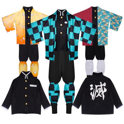 China Anime Eco-Friendly Demon Slayer Costume Yaiba Tanjirou Kamado Nezuko Kimetsu Haori Cosplay Women And Men Kid Cosplay Adult Kimono Full Set Clothes for sale