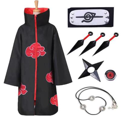 China Eco-Friendly Akatsuki Mask Kids Adult Party Anime Custom Printed Logo Boy Adult Akatsuki Robe Cosplay Clothes for sale