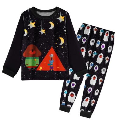 China LQSZ 2022 QUICK DRY black starry sky popular basic animal boys 3D printing pattern kids kids pajamas custom made for sale