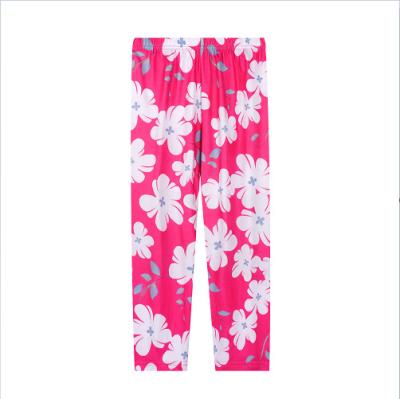 China LQSZ Breathable New Arrivals All Season Flower Floral Image Printed Custom Kids Children Long Pants For Little Girls for sale