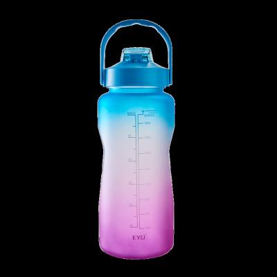 China Sustainable Half Gallon BPA Free And Motivational Sports Water Bottle With Time Marker And Straw for sale