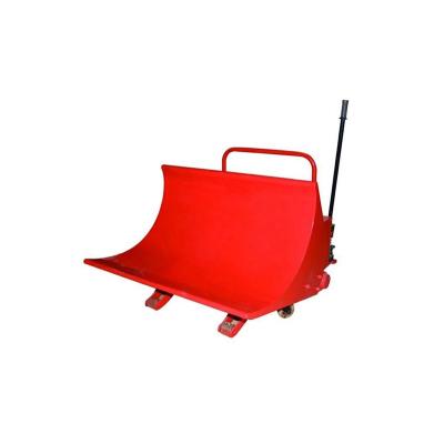 China Factory Made Weaving in China Top Quality Textile Hydraulic Lift Red Steel Trolley for Cloth Roll Removal for sale