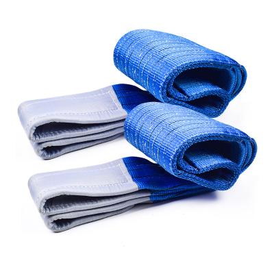 China 7:1 lifting 240mm of goods 8 Ton Blue Lifting Slings Round Ton Polyester Webbing Sling Belt for sale