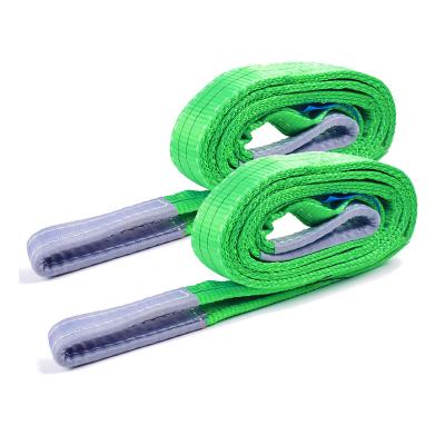 China 7:1 Lifting Goods 60mm 2 Ton Green Polyester Webbing Sling Wire Rope Lifting Buckle 5meter Lifting+Sling for sale