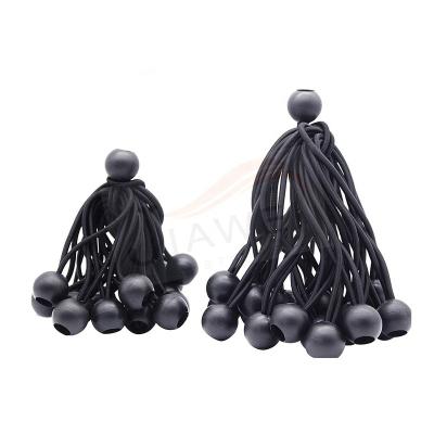 China Rubber Ball Bungee Cords 25pk 6inch Black For Tarp Canopy Tie Shelter Wall Pipe Rubber 500pcs Customized UV Resistant for sale