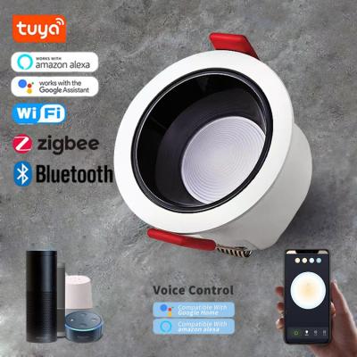 China Wholesale supply of SKD and fittings New smart wifi dimmable tuya APP control 2700k 6500k adjustable led recessed smart downlight for sale