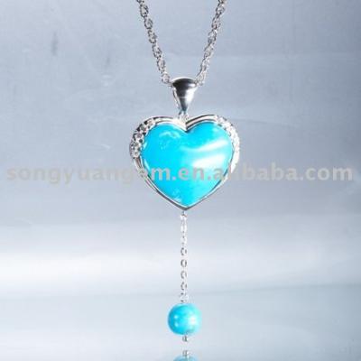 China BOHEMIA Turquoise Pendants Nacklace 925 Silver for sale