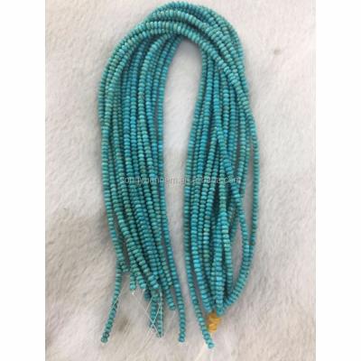 China Silver Traditional Rondelle Beaches Natural Turquoise for sale