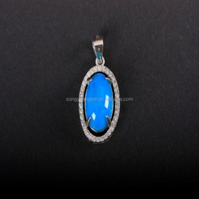 China 2018 pandent beryl pendant 925 silver turquoise ribbons china manufactures for sale