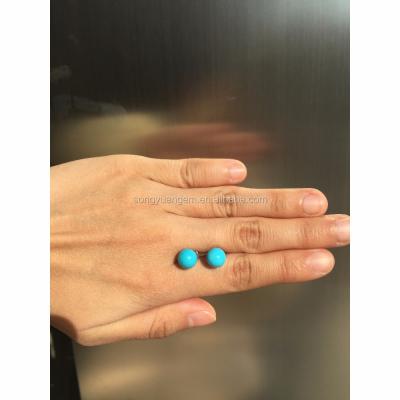 China Popular Cheap Jewelry Simple Stone Turquoise Stud Earrings For Girl for sale