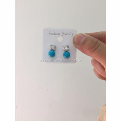 China Beautiful Popular Design Fashion White / Green Turquoise Stud Earrings Custom Ear Stud for sale