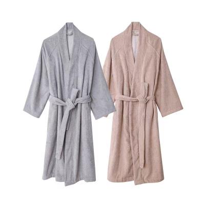 China Autumn Winter Thicken Lengthen Cotton Hotel Thermal Adult Spa Bathrobe Kimono Unisex Long Robe for sale