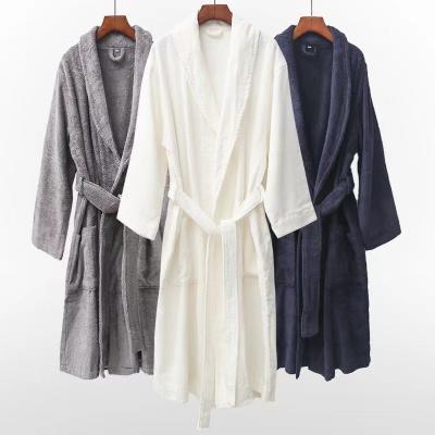 China Winter Kimono Japanese Hotel Spa Long Robe Thermal Warm Organic Cotton Unisex Bathrobe for sale