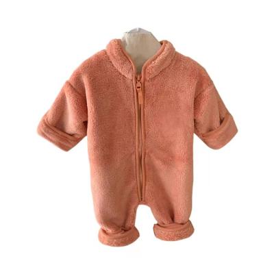 China Winter Autumn Sherpa Fleece Boy Girls Spandex/Polyester Set Newborn Baby Romper Infant Clothes Overalls for sale