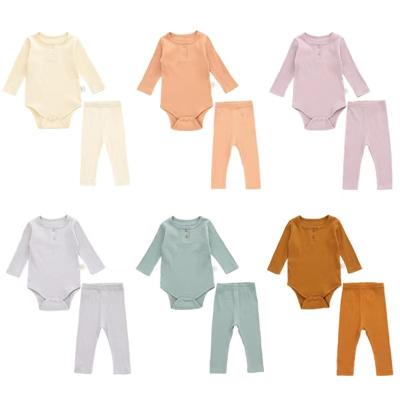 China Spandex/Organic Cotton Spring Onesie Long Sleeve Organic Cotton Wholesales Newborn Kids Clothes Baby Rompers for sale