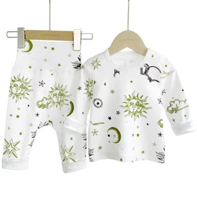 China GOTS Cotton Organic Cotton Floral Long Sleeve 2 Piece Baby Romper Newborn Kids Clothes for sale