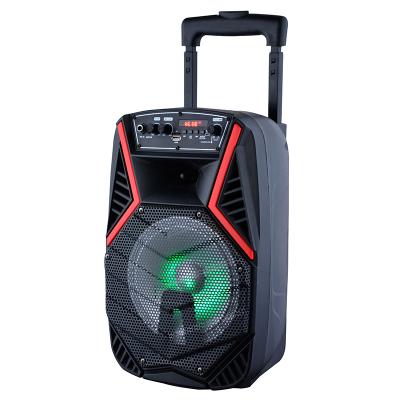 China Wholesale wireless chargeable active outdoor subwoofer cart light music BT speaker aux. 8 inches for sale